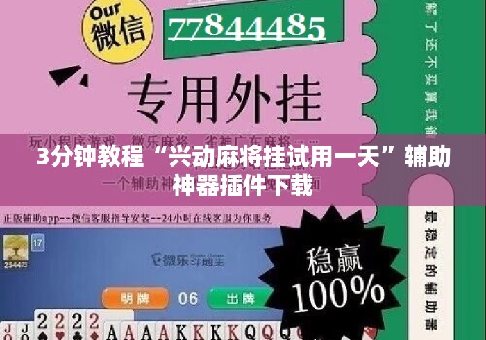 3分钟教程“兴动麻将挂试用一天”辅助神器插件下载