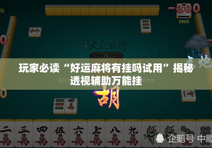 教程分享“微乐陕西麻将免费开挂神器”详细分享装挂步骤教程