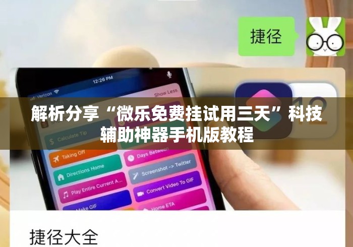 解析分享“微乐免费挂试用三天	”科技辅助神器手机版教程