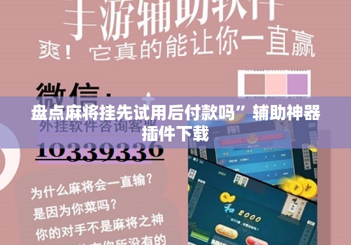 盘点麻将挂先试用后付款吗”辅助神器插件下载