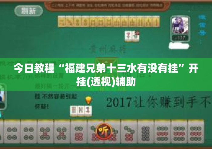 今日教程“福建兄弟十三水有没有挂”开挂(透视)辅助