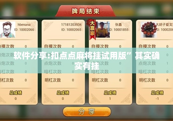 软件分享:扣点点麻将挂试用版”其实确实有挂