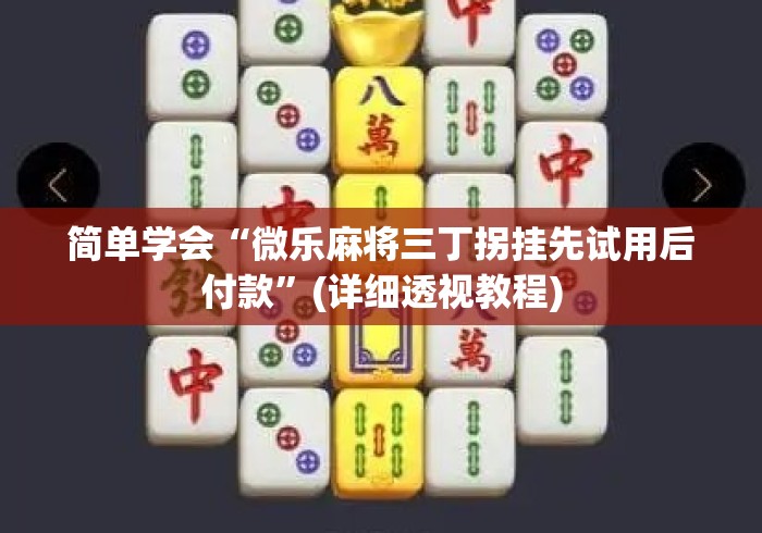 简单学会“微乐麻将三丁拐挂先试用后付款”(详细透视教程)