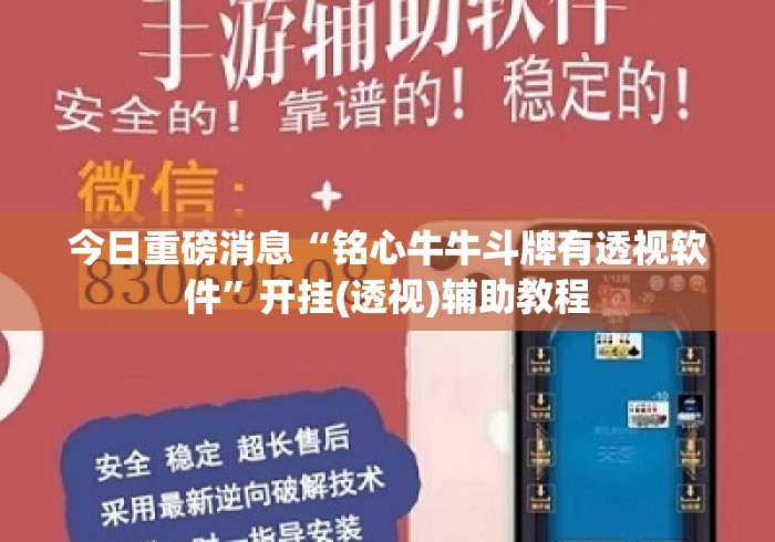 今日重磅消息“铭心牛牛斗牌有透视软件	”开挂(透视)辅助教程