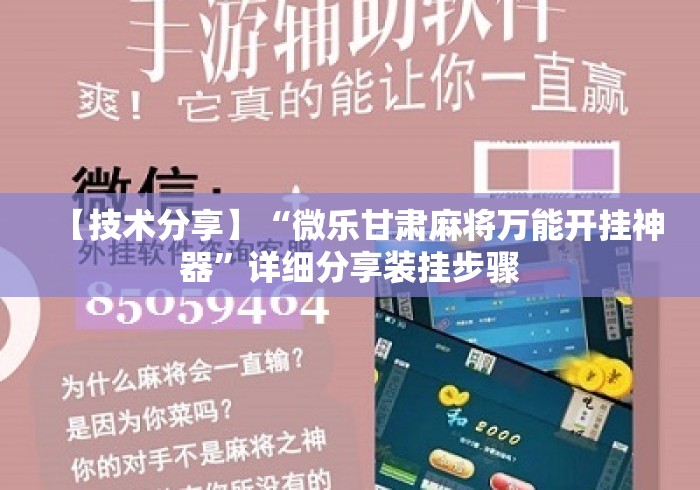 【技术分享】“微乐甘肃麻将万能开挂神器”详细分享装挂步骤