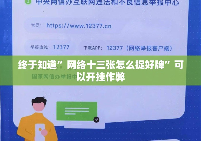 终于知道	”网络十三张怎么捉好牌”可以开挂作弊
