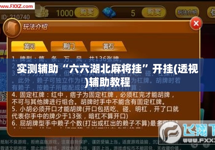 实测辅助“六六湖北麻将挂”开挂(透视)辅助教程
