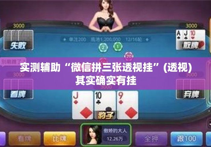 实测辅助“微信拼三张透视挂	”(透视)其实确实有挂