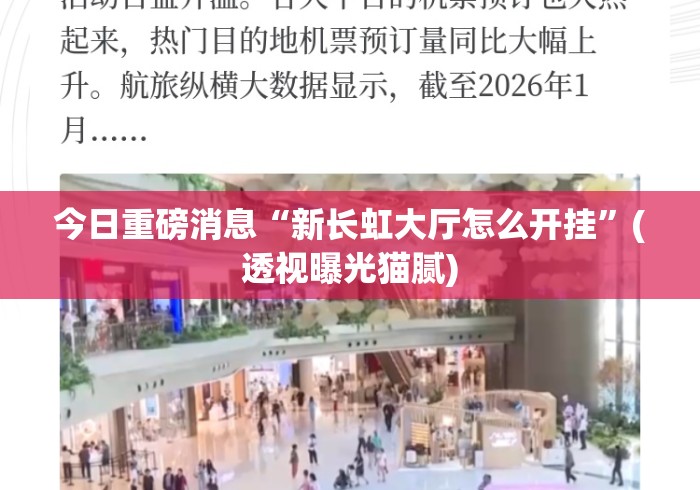 今日重磅消息“新长虹大厅怎么开挂”(透视曝光猫腻)