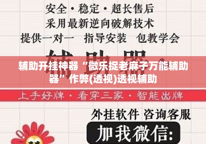 辅助开挂神器“微乐捉老麻子万能辅助器”作弊(透视)透视辅助