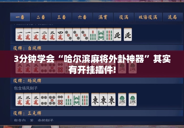 3分钟学会“哈尔滨麻将外卦神器”其实有开挂插件!