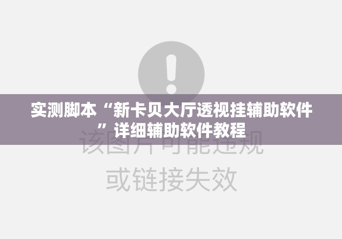 实测脚本“新卡贝大厅透视挂辅助软件”详细辅助软件教程