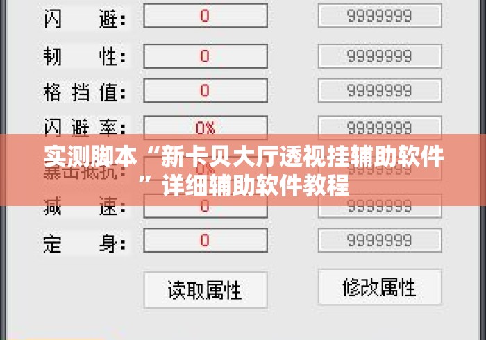实测脚本“新卡贝大厅透视挂辅助软件”详细辅助软件教程