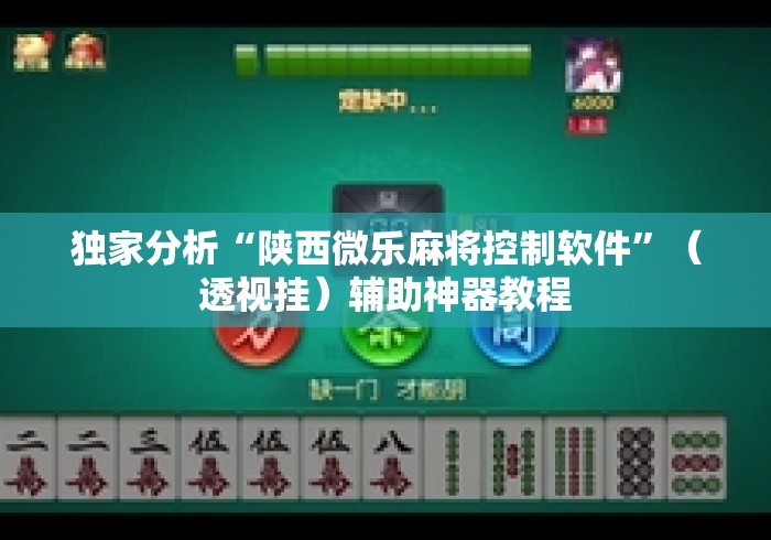独家分析“陕西微乐麻将控制软件	”（透视挂）辅助神器教程