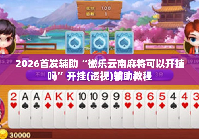 2026首发辅助“微乐云南麻将可以开挂吗	”开挂(透视)辅助教程