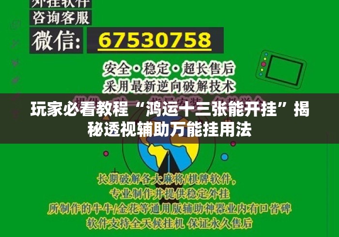 玩家必看教程“鸿运十三张能开挂	”揭秘透视辅助万能挂用法