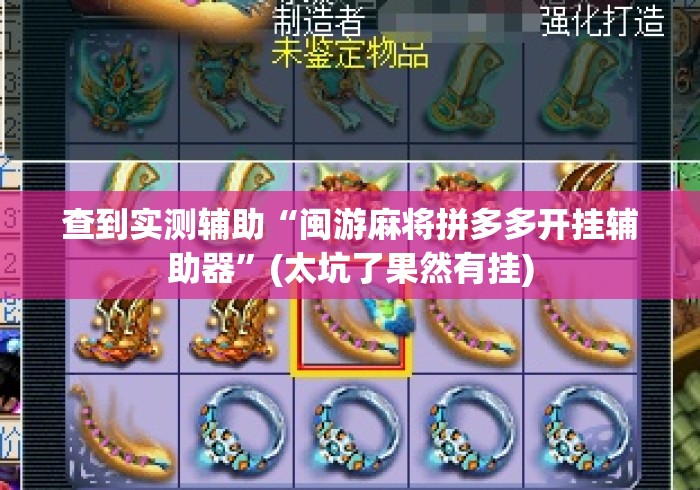 查到实测辅助“闽游麻将拼多多开挂辅助器”(太坑了果然有挂)