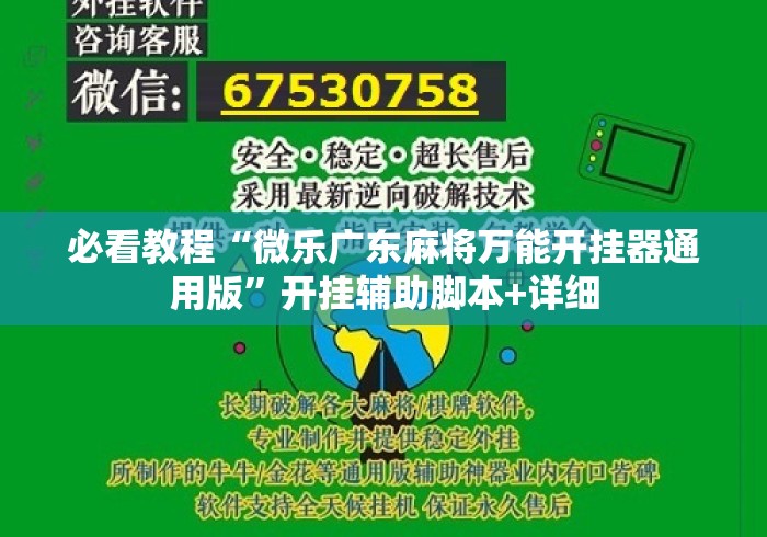 必看教程“微乐广东麻将万能开挂器通用版”开挂辅助脚本+详细