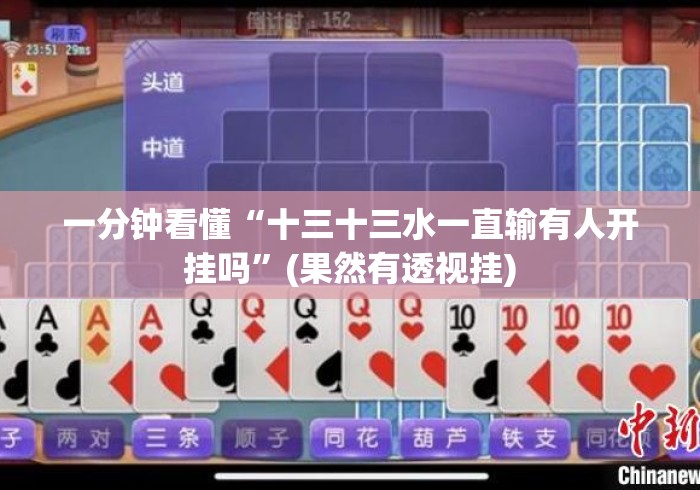 一分钟看懂“十三十三水一直输有人开挂吗”(果然有透视挂)