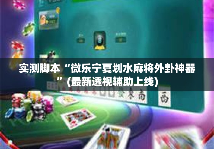 实测脚本“微乐宁夏划水麻将外卦神器”(最新透视辅助上线)