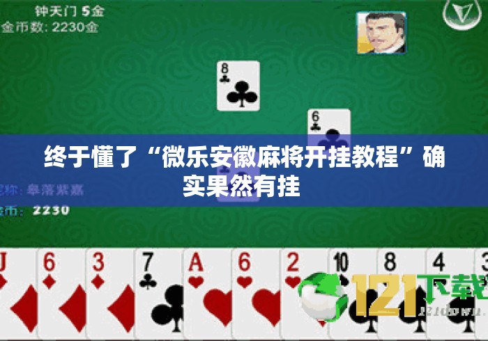 终于懂了“微乐安徽麻将开挂教程”确实果然有挂 
