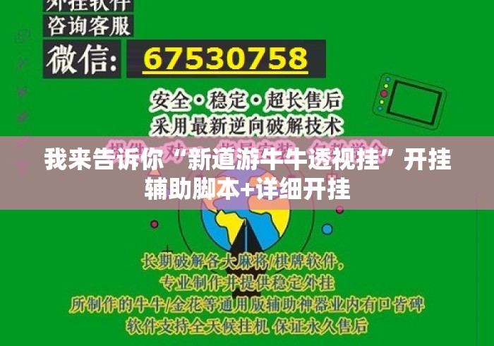 我来告诉你“新道游牛牛透视挂”开挂辅助脚本+详细开挂