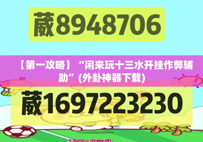 【第一攻略】“闲来玩十三水开挂作弊辅助”(外卦神器下载)