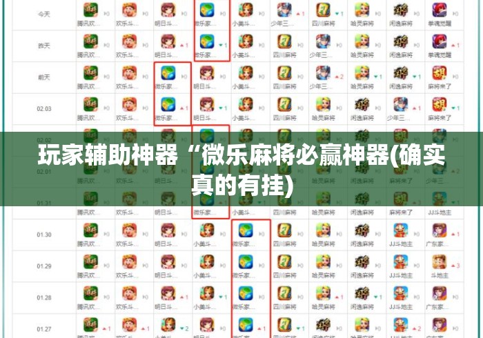 玩家辅助神器“微乐麻将必赢神器(确实真的有挂) 玩家辅助神器“微乐麻将必赢神器(确实真的有挂)
