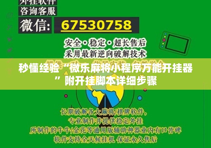 秒懂经验“微乐麻将小程序万能开挂器”附开挂脚本详细步骤