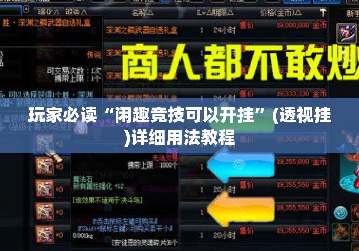 玩家必读“闲趣竞技可以开挂”(透视挂)详细用法教程