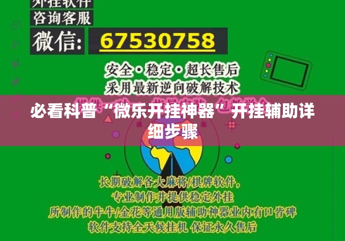 必看科普“微乐开挂神器	”开挂辅助详细步骤