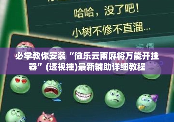 必学教你安装“微乐云南麻将万能开挂器”(透视挂)最新辅助详细教程