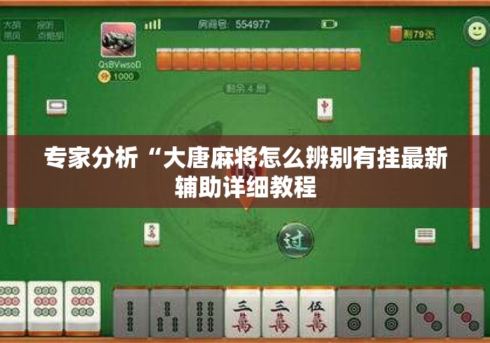专家分析“大唐麻将怎么辨别有挂最新辅助详细教程