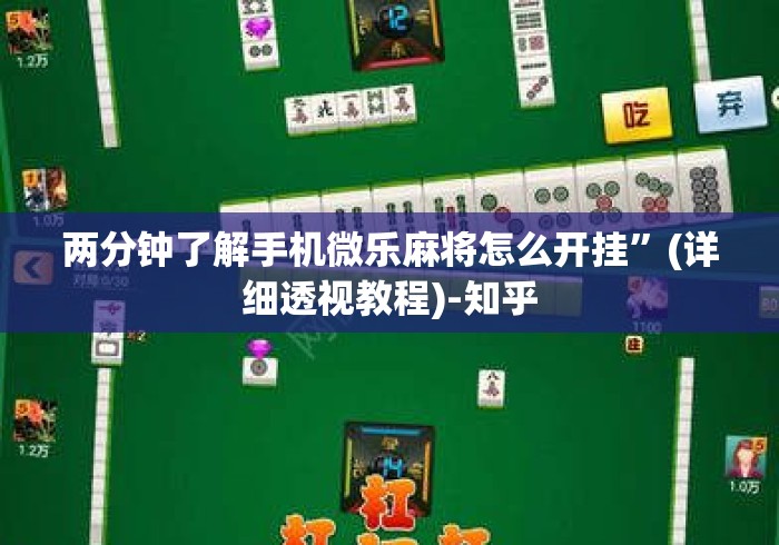 两分钟了解手机微乐麻将怎么开挂	”(详细透视教程)-知乎