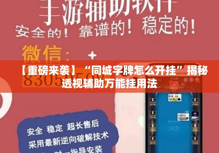 【重磅来袭】“同城字牌怎么开挂”揭秘透视辅助万能挂用法