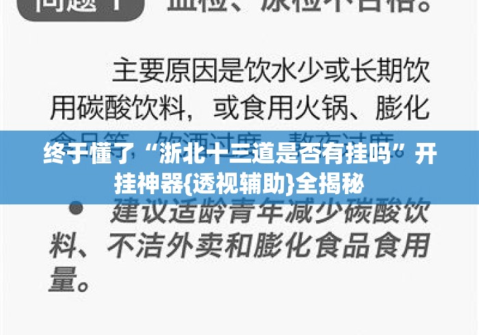 终于懂了“浙北十三道是否有挂吗”开挂神器{透视辅助}全揭秘