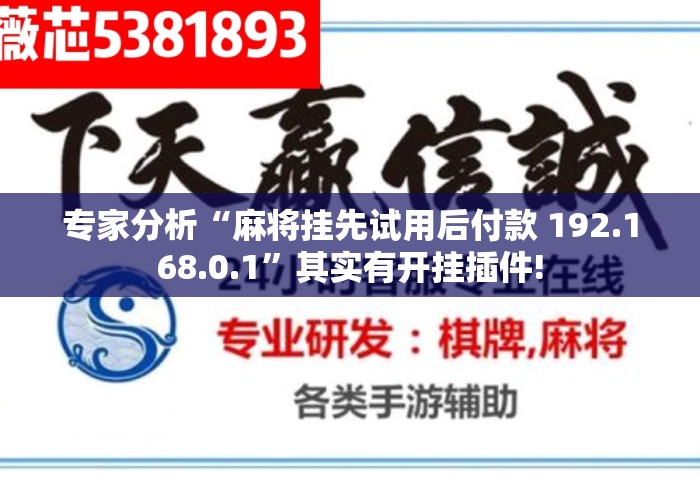 专家分析“麻将挂先试用后付款 192.168.0.1”其实有开挂插件!