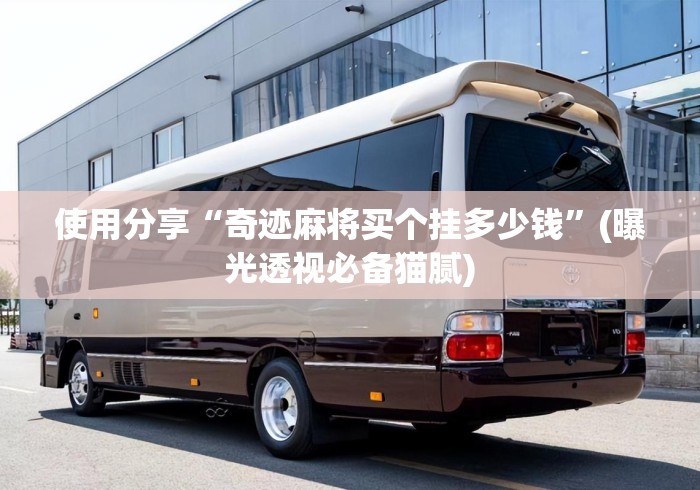 使用分享“奇迹麻将买个挂多少钱	”(曝光透视必备猫腻)