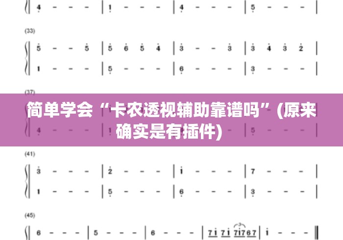 简单学会“卡农透视辅助靠谱吗	”(原来确实是有插件) 