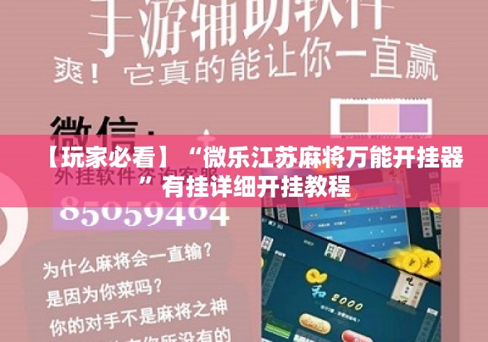 【玩家必看】“微乐江苏麻将万能开挂器”有挂详细开挂教程
