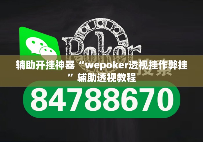 辅助开挂神器“wepoker透视挂作弊挂”辅助透视教程