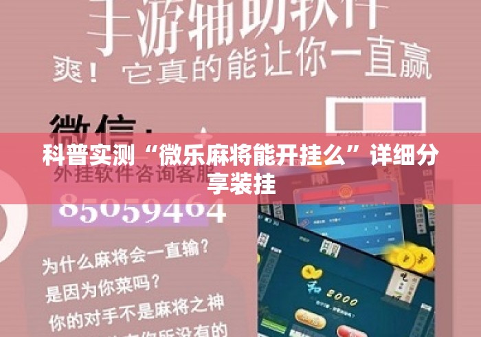科普实测“微乐麻将能开挂么”详细分享装挂