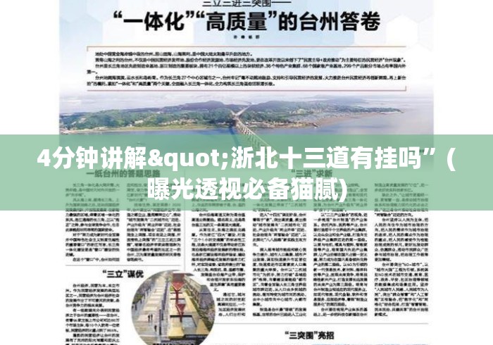 4分钟讲解"浙北十三道有挂吗”(曝光透视必备猫腻)