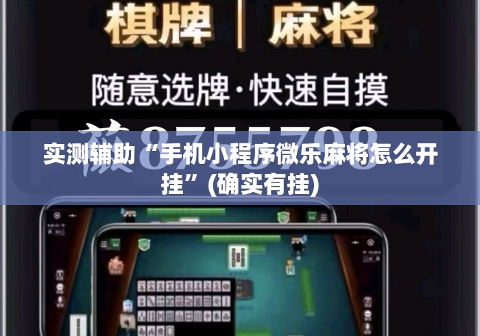 实测辅助“手机小程序微乐麻将怎么开挂”(确实有挂)