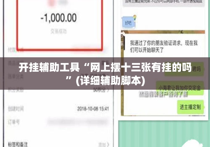 开挂辅助工具“网上摆十三张有挂的吗	”(详细辅助脚本)