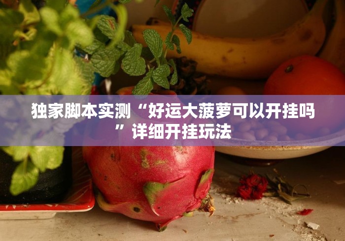 独家脚本实测“好运大菠萝可以开挂吗”详细开挂玩法