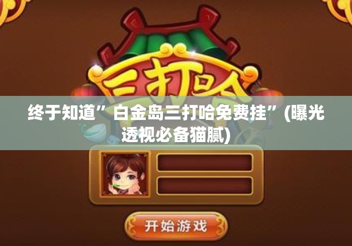 终于知道”白金岛三打哈免费挂”(曝光透视必备猫腻)