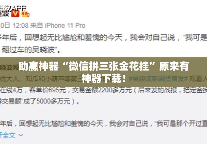 助赢神器“微信拼三张金花挂”原来有神器下载！