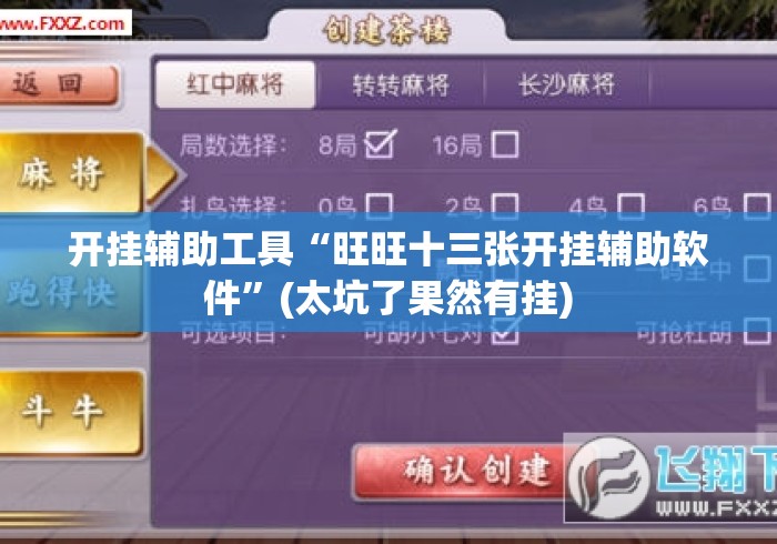 开挂辅助工具“旺旺十三张开挂辅助软件	”(太坑了果然有挂)