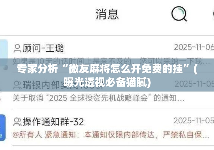 专家分析“微友麻将怎么开免费的挂”(曝光透视必备猫腻)